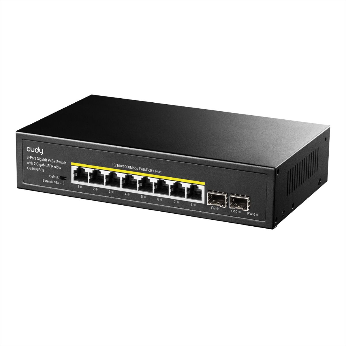 CUDY GS1008PS2 8-Port Gigabit Switch PoE+ mit 2x Gigabit SFP 120W