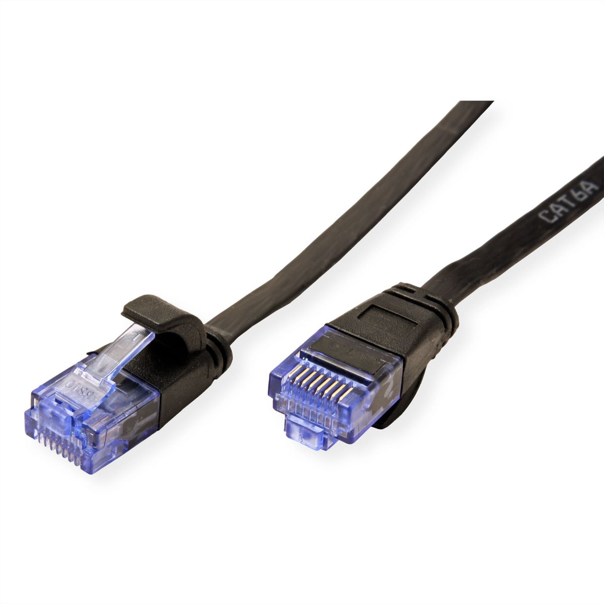 VALUE Patchkabel Cat.6A (Class EA) UTP, extra-flach, schwarz, 3 m