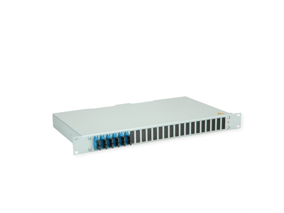 TELEGÄRTNER BASIS eco LWL-Panel mit Kupplungen, 6x SC Duplex, blau, OS2