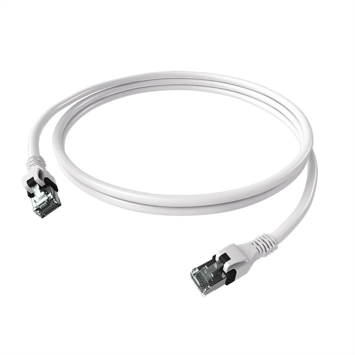 EasyLan DualBoot PushPull IP20 Patchkabel, Cat.6A (Class EA), S/FTP, weiß, 1 m