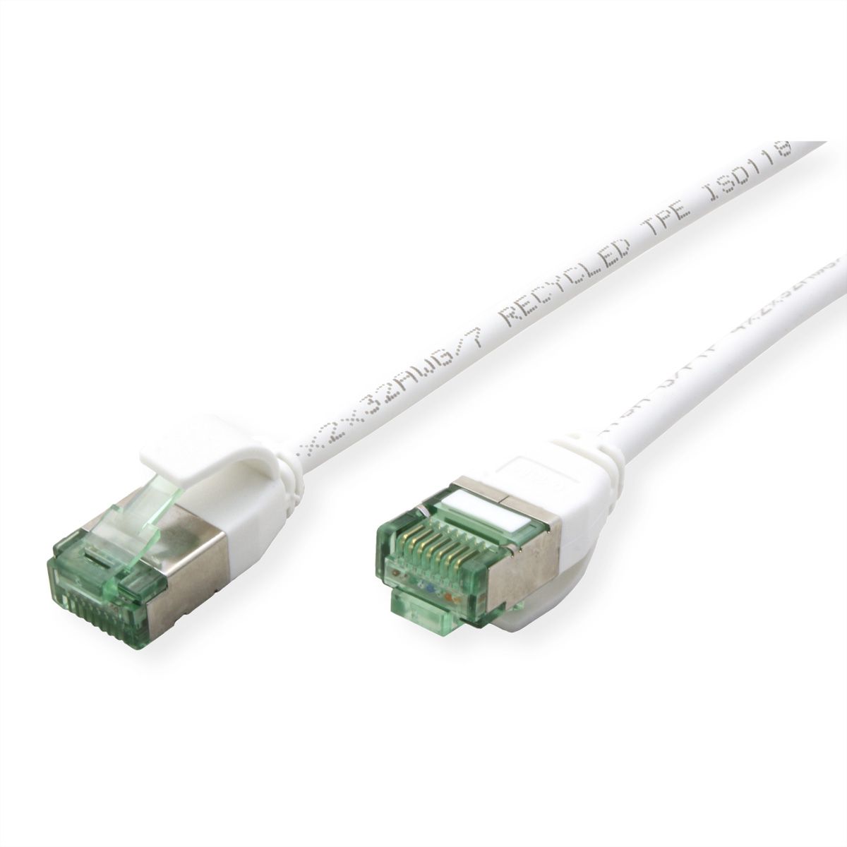 ROLINE RM U/FTP DataCenter Patchkabel Cat.6A (Class EA), slim, weiß, 0,15 m