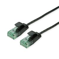 ROLINE RM UTP DataCenter Patchkabel Cat.6A (Class EA), slim, schwarz, 1 m