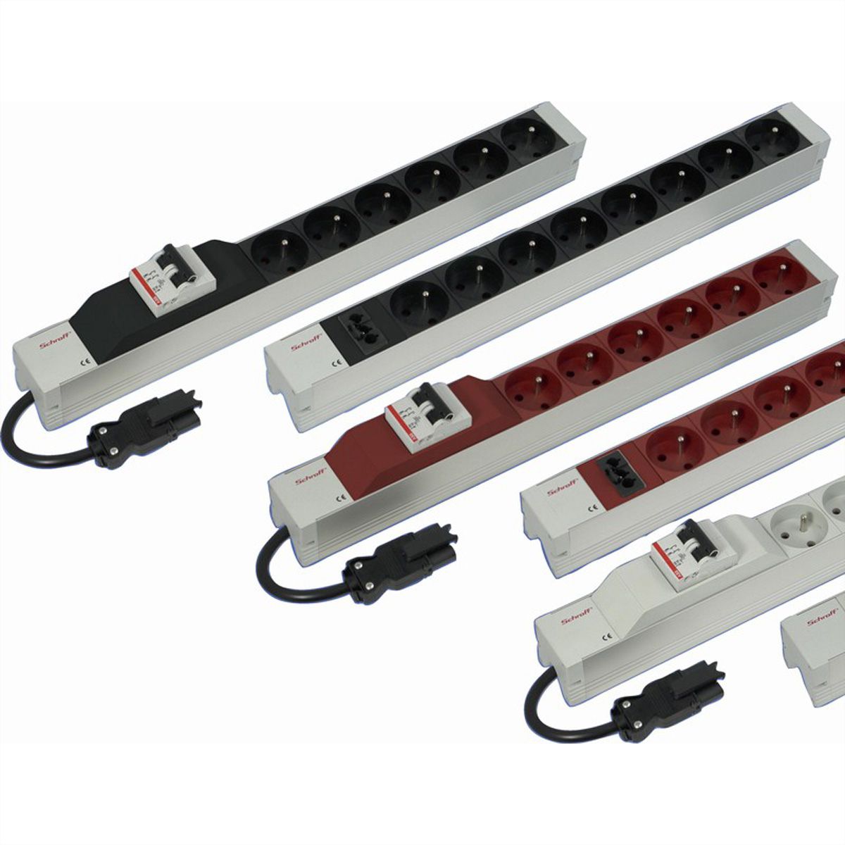 SCHROFF Netzanschlussleitung, IEC 60320 C20 Stecker, Wieland-Buchse - KAB.GST18-IEC60320 C20 2,5M