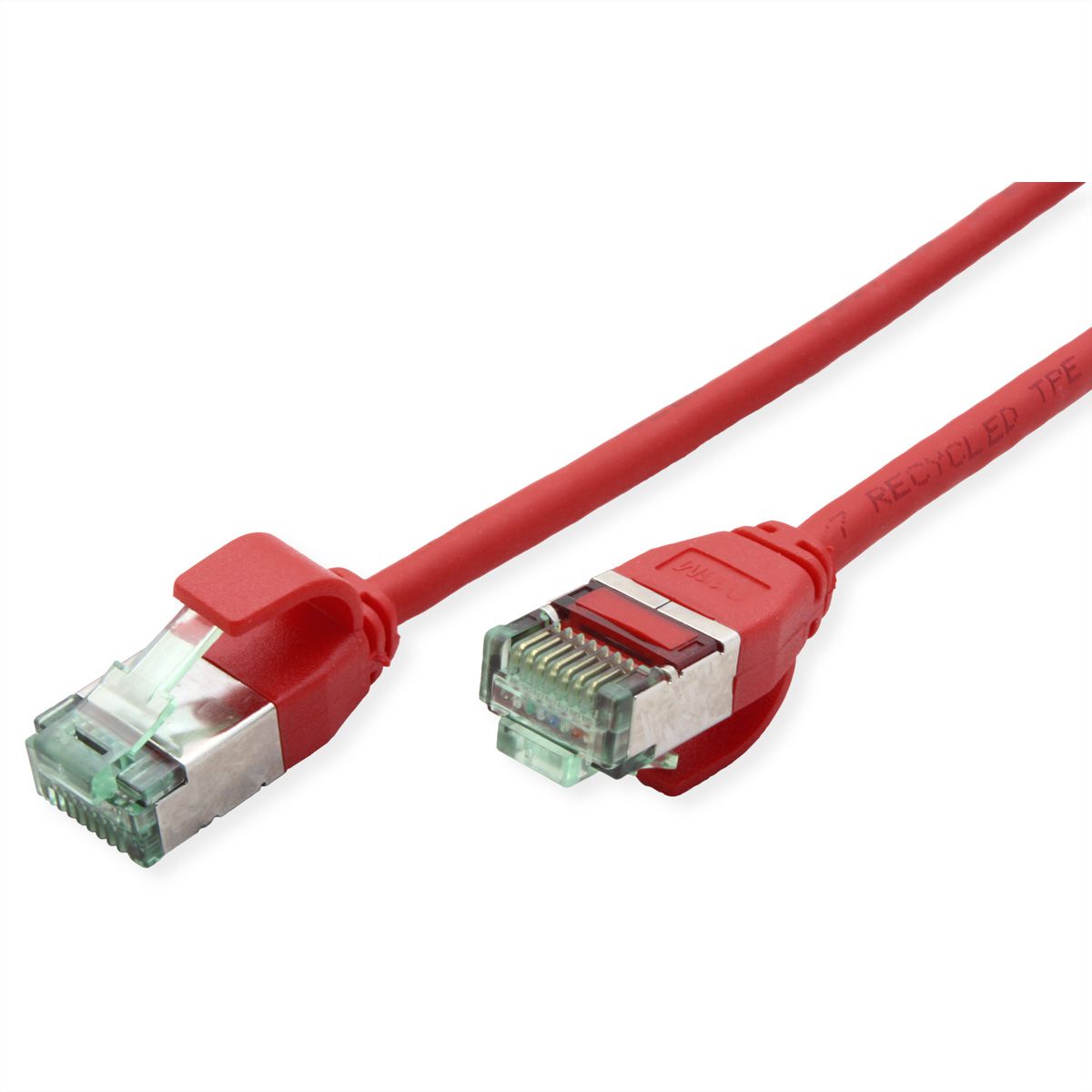 ROLINE RM U/FTP DataCenter Patchkabel Cat.6A (Class EA), slim, rot, 0,3 m