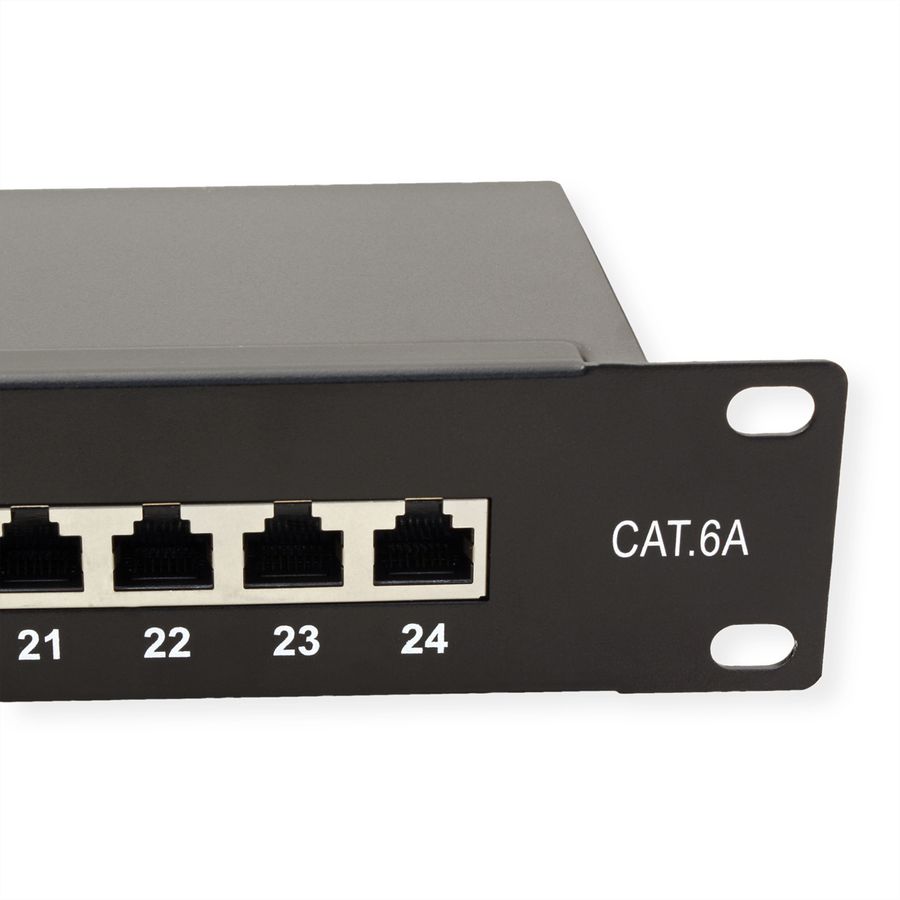 VALUE Cat.6A (Class EA) 19-Zoll-Patchpanel, 24 P, geschirmt, schwarz