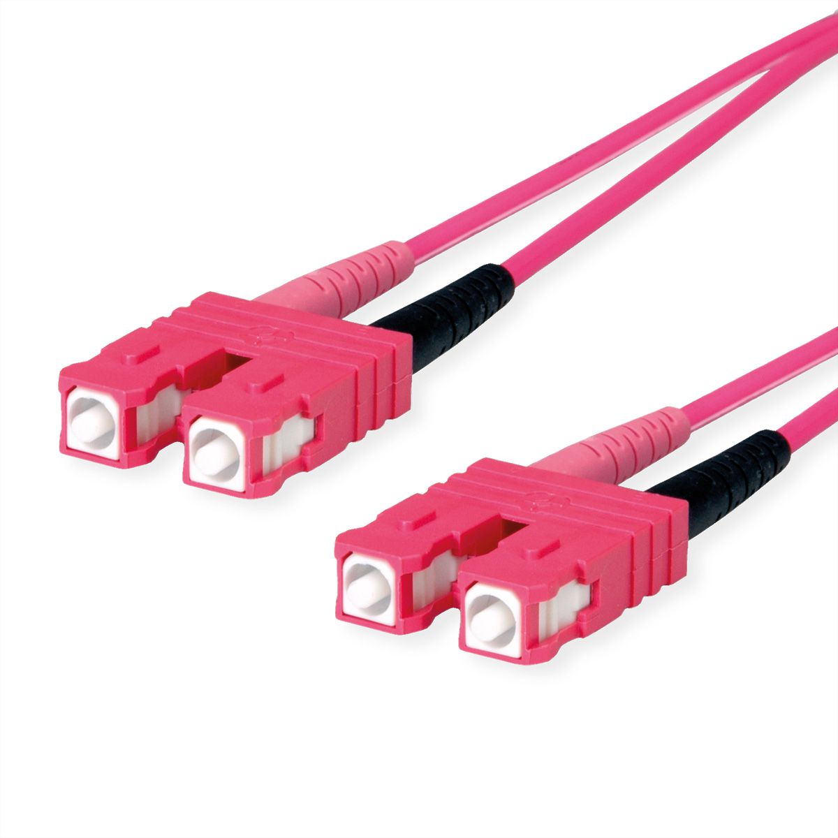TELEGÄRTNER LWL Rangierkabel 2x G50/125 OM4, 1x SC Duplex - 1x SC Duplex, violett, 10 m