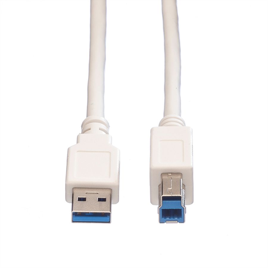 VALUE USB 3.2 Gen 1 Kabel, Typ A-B, weiß, 3 m