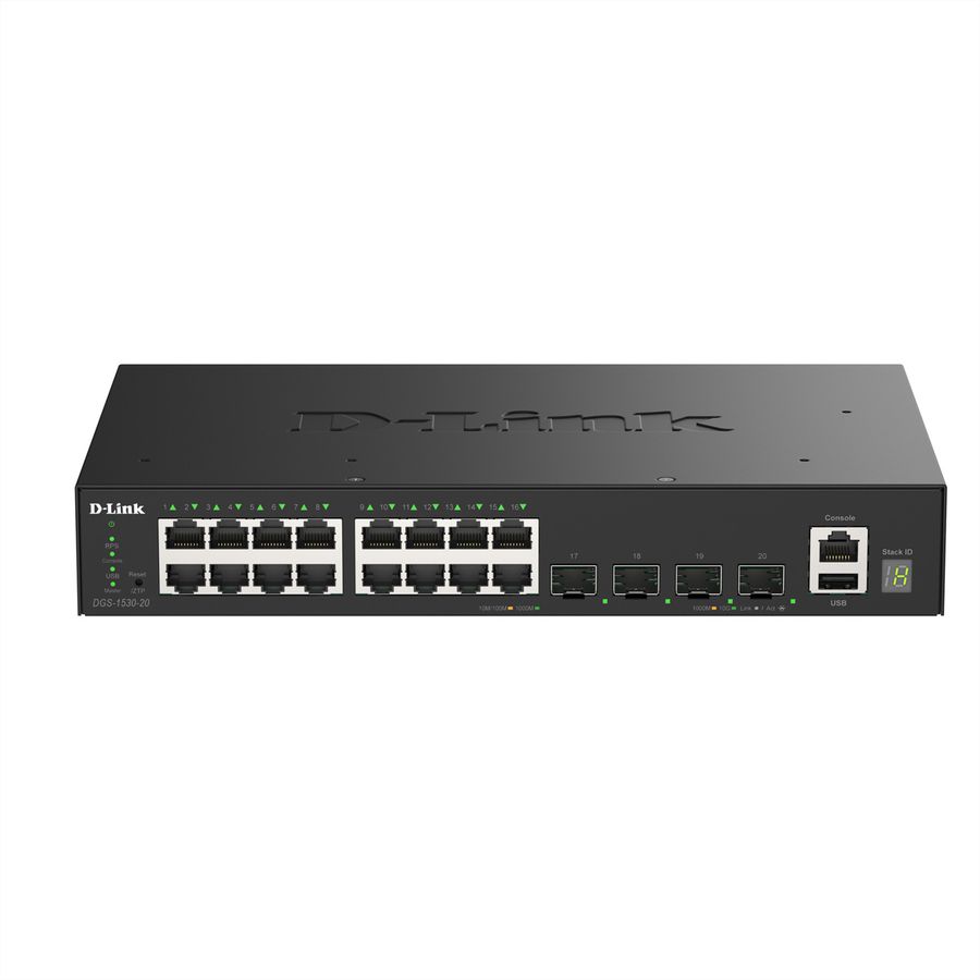 D-Link DGS-1530-20/E 20-Port Switch Smart Managed Gigabit Stack 2x 10G