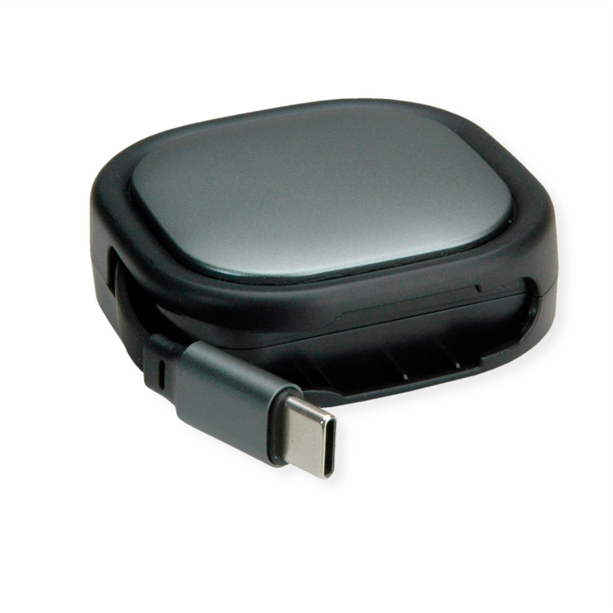 ROLINE USB2.0 Aufrollbares Kabel C-C ST/ST, schwarz, 1,2 m  