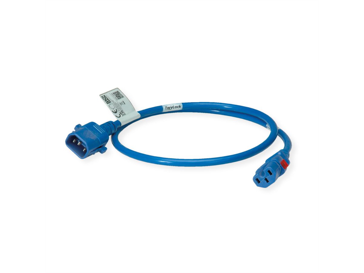 BACHMANN TwyLock C14-C15 1.0m blue 10A, beidseitig verriegelnd