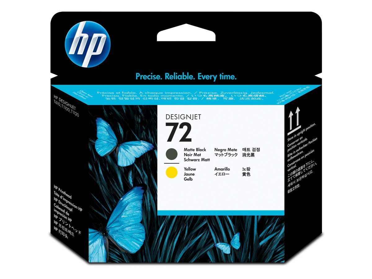HP 72 Mattschwarz/Gelb DesignJet Druckkopf