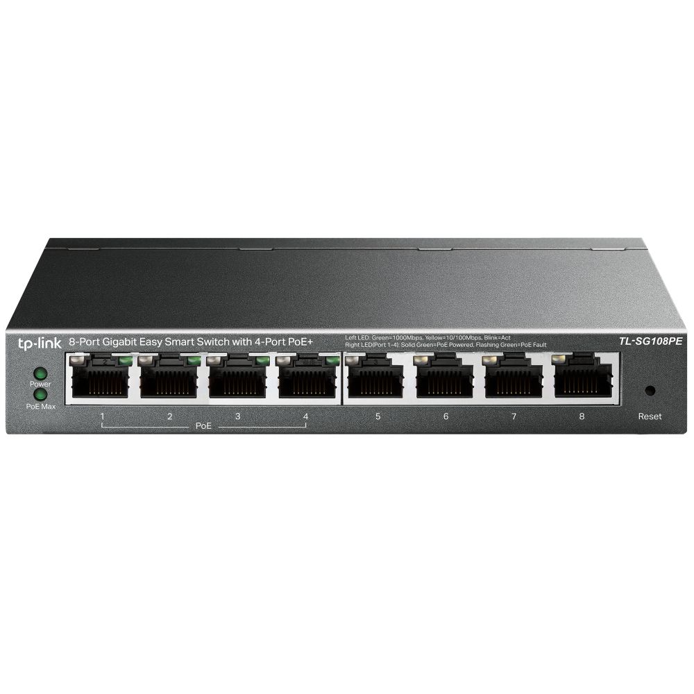 TP-Link TL-SG108PE Netzwerk-Switch Unmanaged L2 Gigabit Ethernet (10/100/1000) Power over Ethernet (PoE) Schwarz