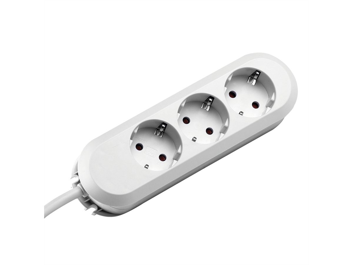 BACHMANN SMART Steckdosenleiste 3x Schutzkontakt, geschraubt, weiß, 3 m