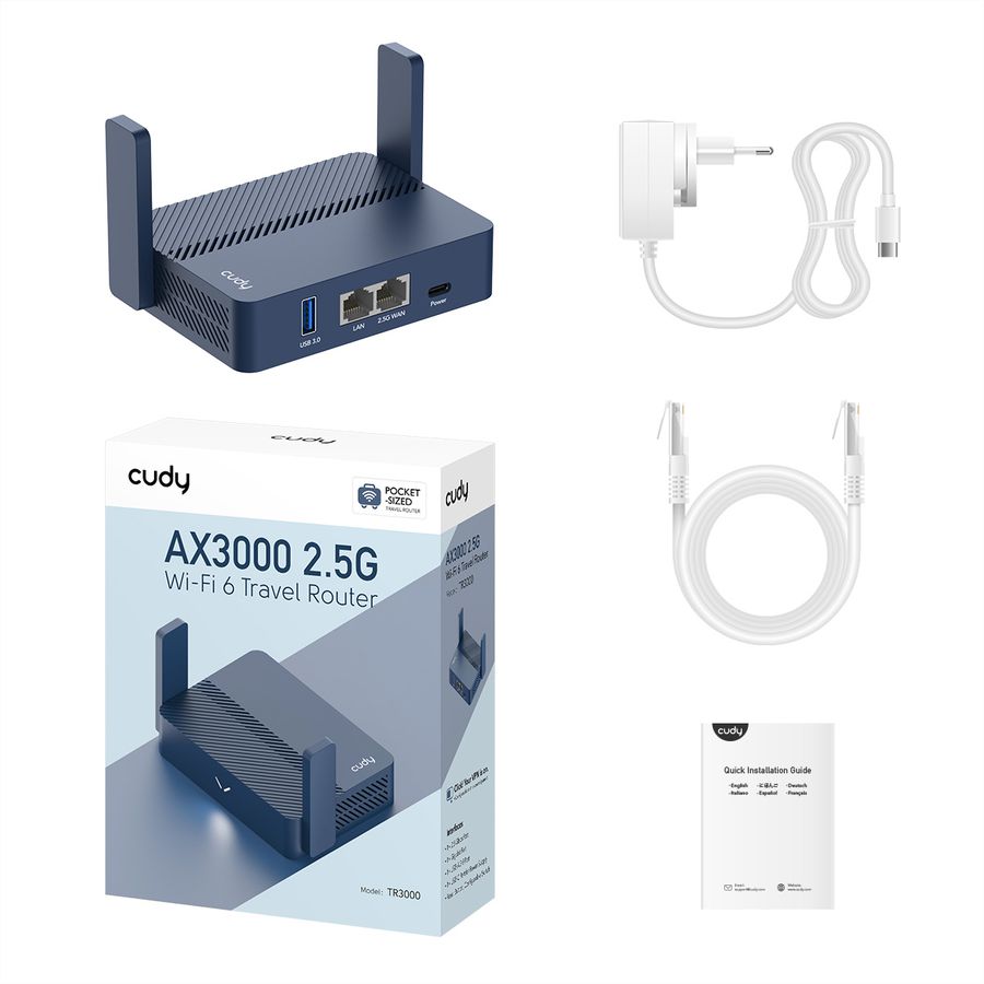CUDY TR3000 Wi-Fi 6 Mini VPN Router