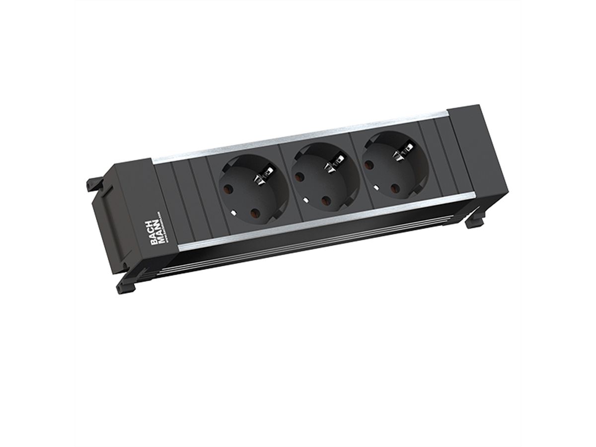 BACHMANN POWER FRAME 3xCEE7/3, Strom 2,0m AEH inkl. Montagestecker