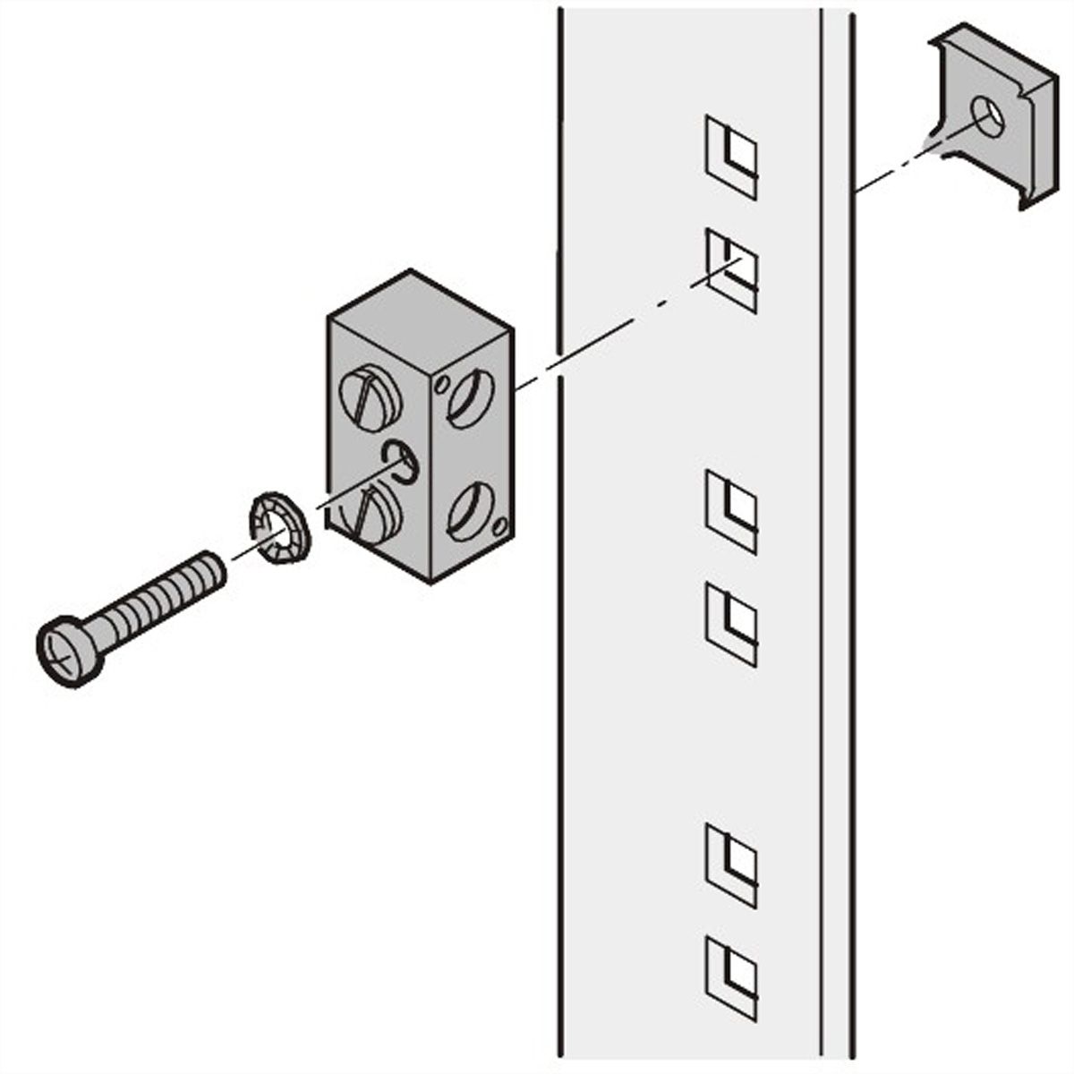 SCHROFF Erdungsklemme inkl. Befestigungsmaterial - ERDUNGSKLEMME 100MM