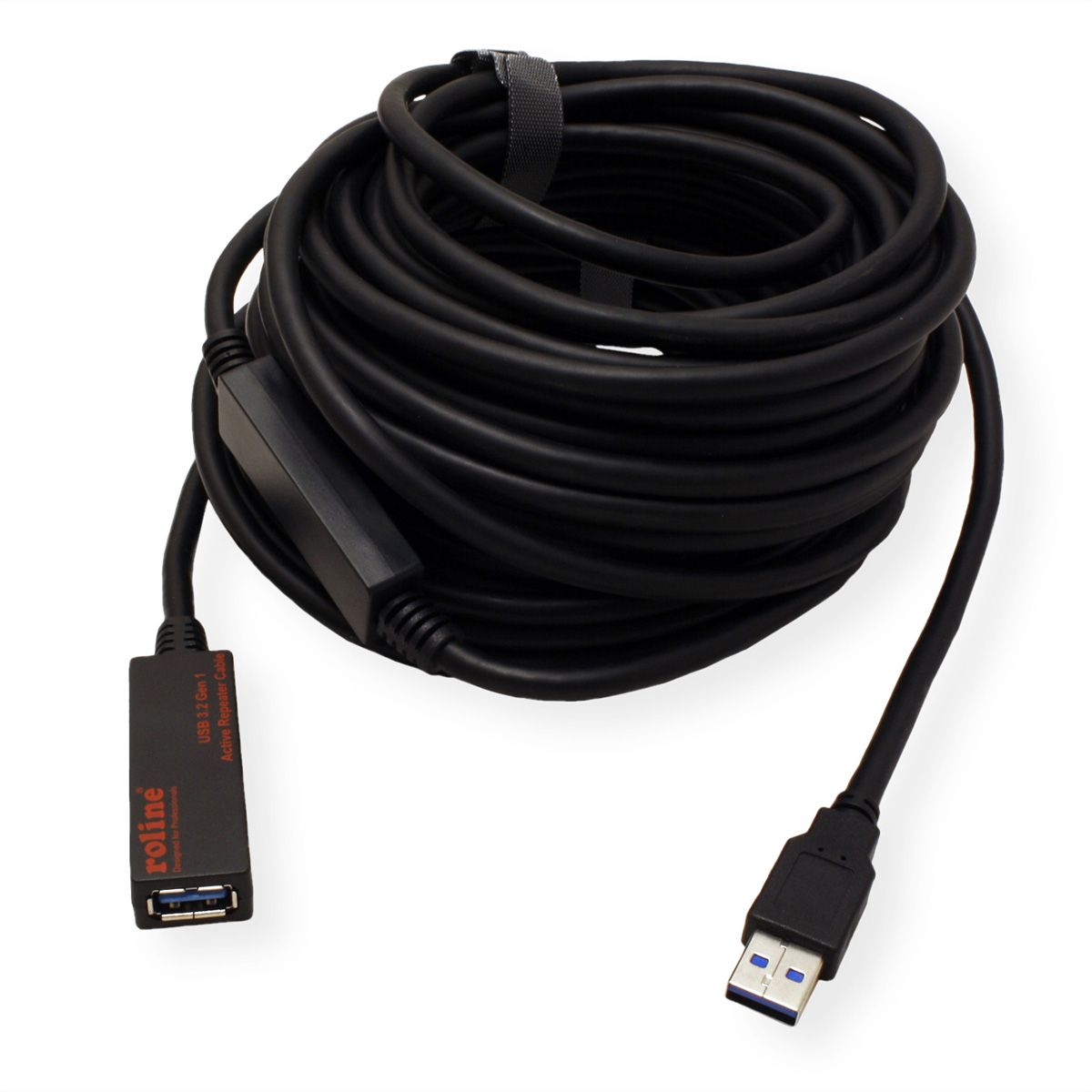 ROLINE USB 3.2 Gen 1 Aktives Repeater Kabel, schwarz, 15 m