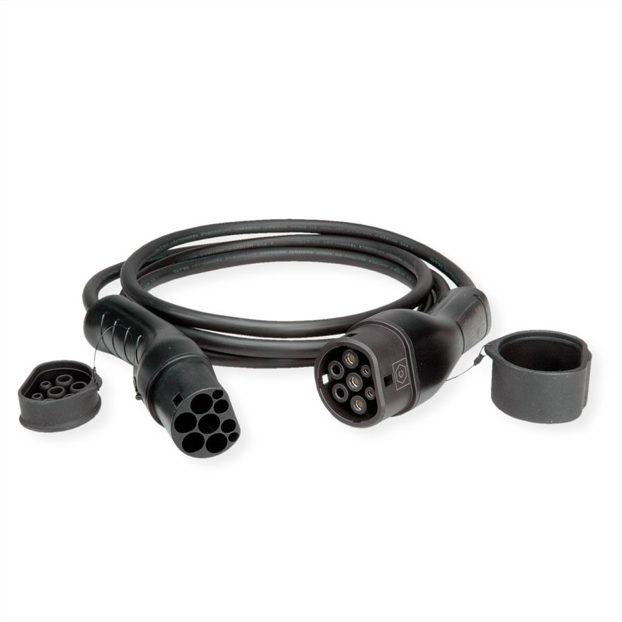 ROLINE E-Auto Ladekabel Typ2, 3-phasig, 480VAC (3P+N+E), 16 A, 11 kW, 5 m