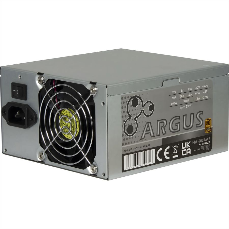 600W ATX Netzteil mit 80mm Lüfter, Kompaktlösung für 2HE Servergehäuse