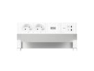 BACHMANN DESK2 white 2xUTE, 1xUSB C/C 65W L=0,2m RAL9010