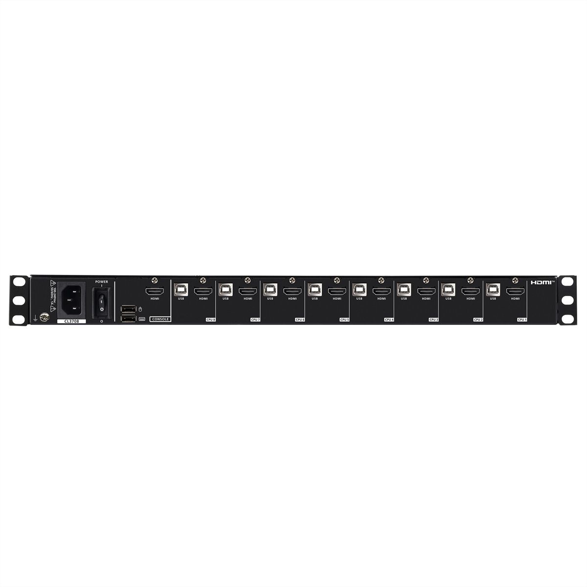 ATEN CL3708NX US 8-Port-USB-HDMI-Einzelschienen-Breitbild-LCD-KVM-Konsole, US-Layout