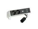 BACHMANN DESK2 2xSchutzkontakt USB A&C, USB Charger 22W 0,2m GST18 weiss