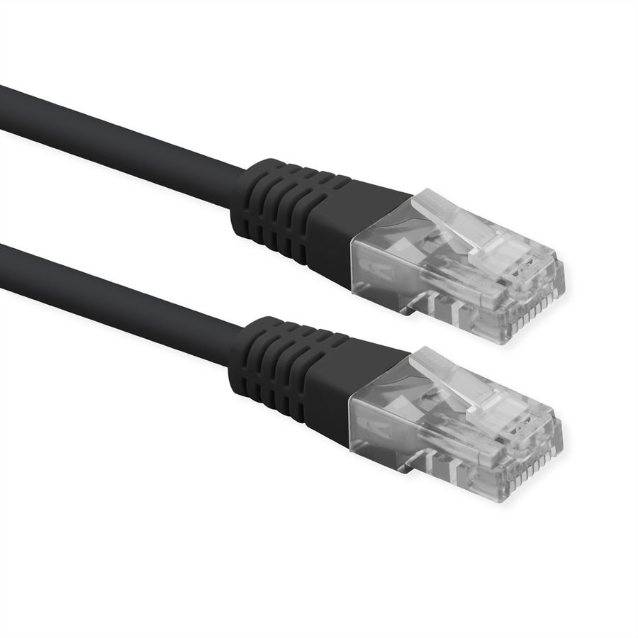 ROLINE Patchkabel Cat.6 (Class E), UTP, PoE, schwarz, 1,5 m