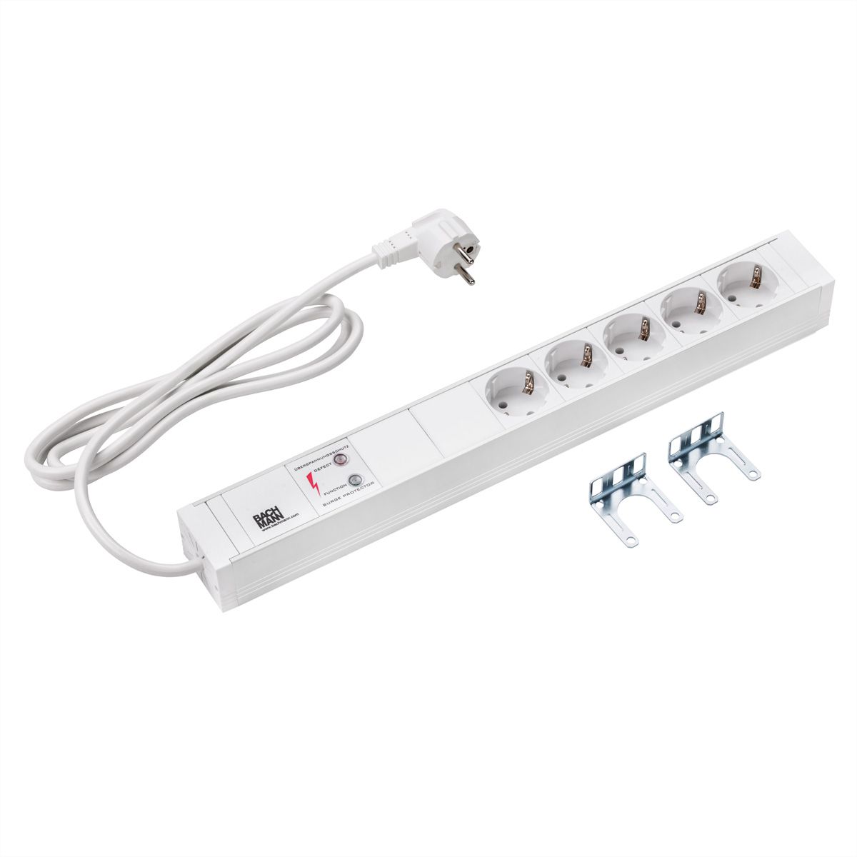 BACHMANN 19" 1,5HE 5xCEE7/3 1xGVS Strom 2,0m CEE7/7