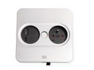 BACHMANN TWIST 2 1xUTE 1xUSB A/C 22W 2,0m AEH Edelstahl-Optik eckig
