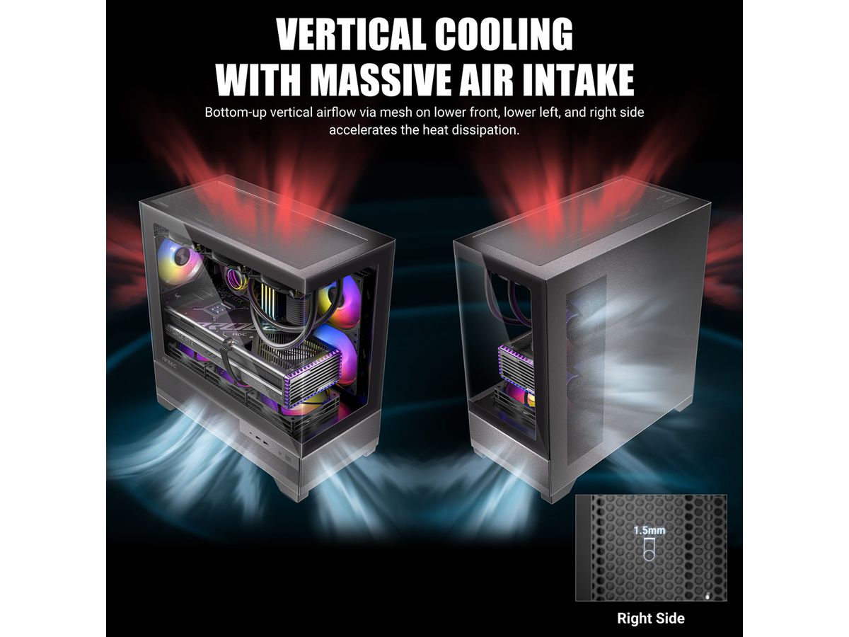 ANTEC CX500M ARGB PC Gehäuse Mini Tower Micro-ATX, schwarz