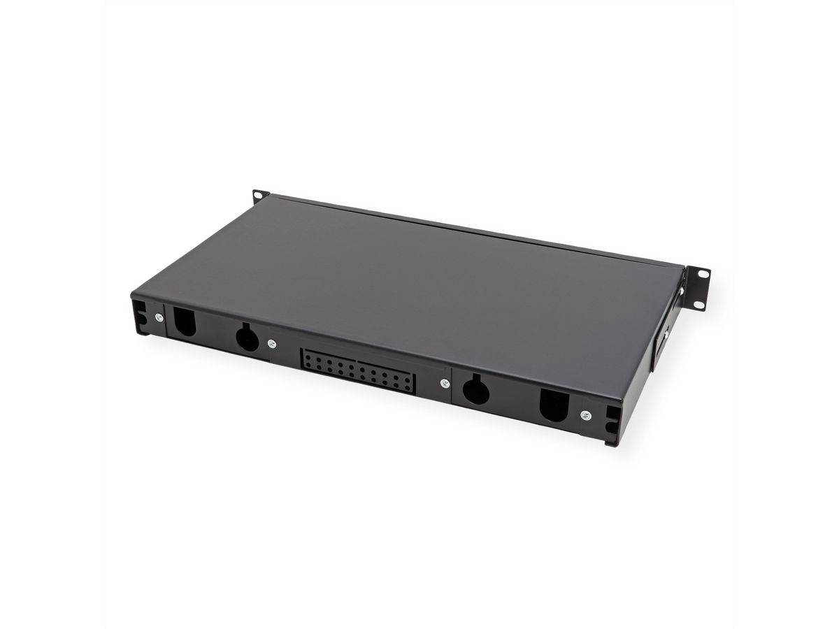 VALUE 19"-Spleißbox leer 1 HE, ausziehbar, 24x SC SX / LC DX