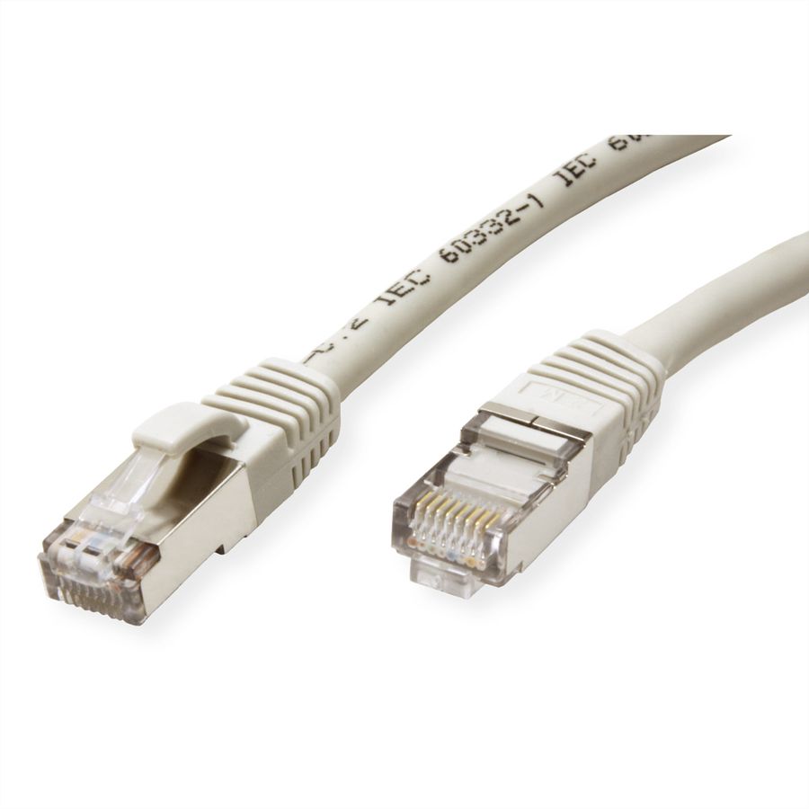 VALUE Patchkabel Cat.6 (Class E) S/FTP (PiMF), LSOH, grau, 0,5 m