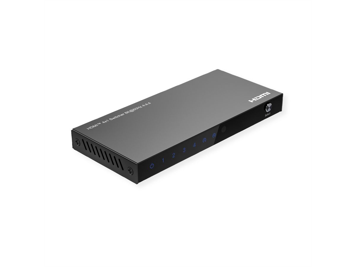 ROLINE 8K HDMI Switch, 4-fach, mit IR-Fernbedienung