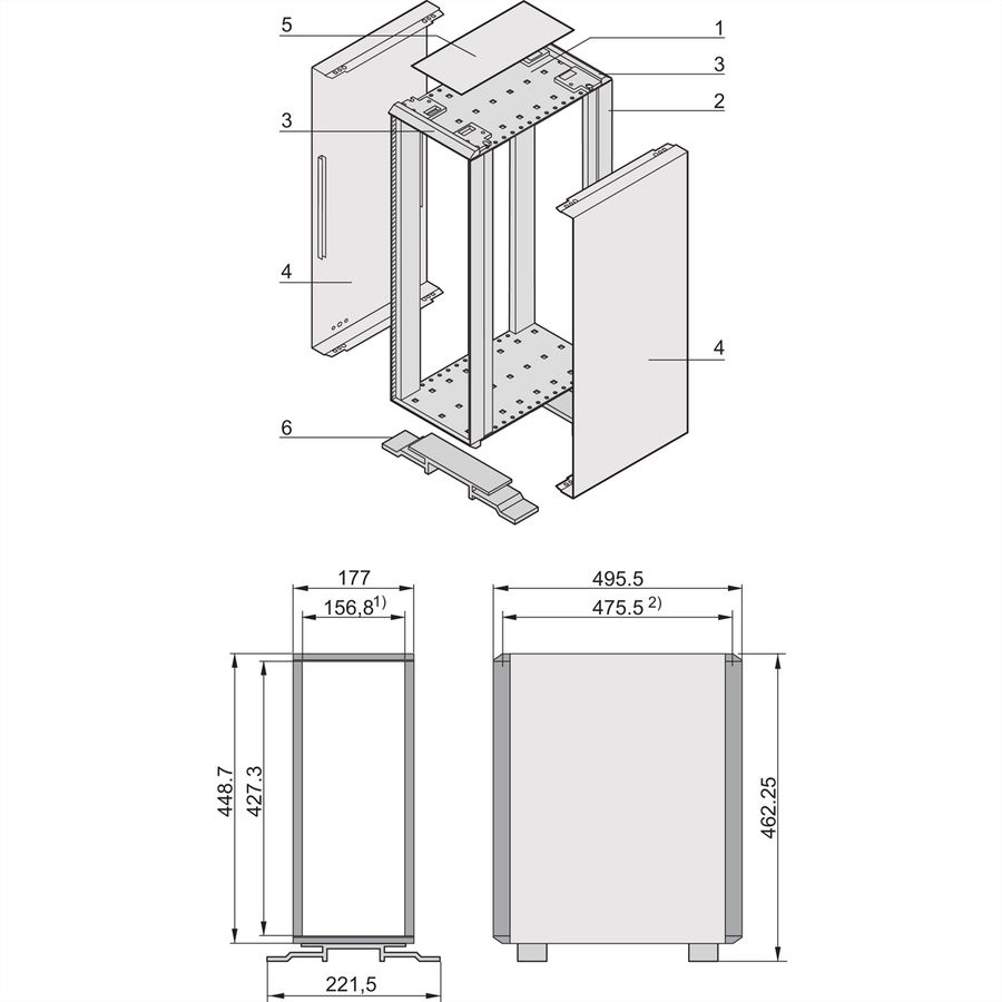 SCHROFF ratiopacPRO Tower 4 HE Breite - RAT.PRO TOWER 4HE 84TE 495T