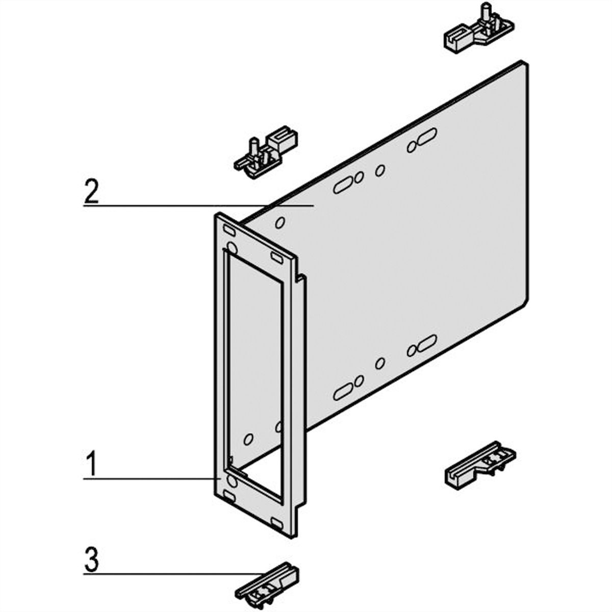 SCHROFF Laufwerkkassette mit U-Frontprofil geschirmt 1 x 3 1/2", 3 HE vertikal - LAUFWERKSKAS.3HE 8TE 3,5"