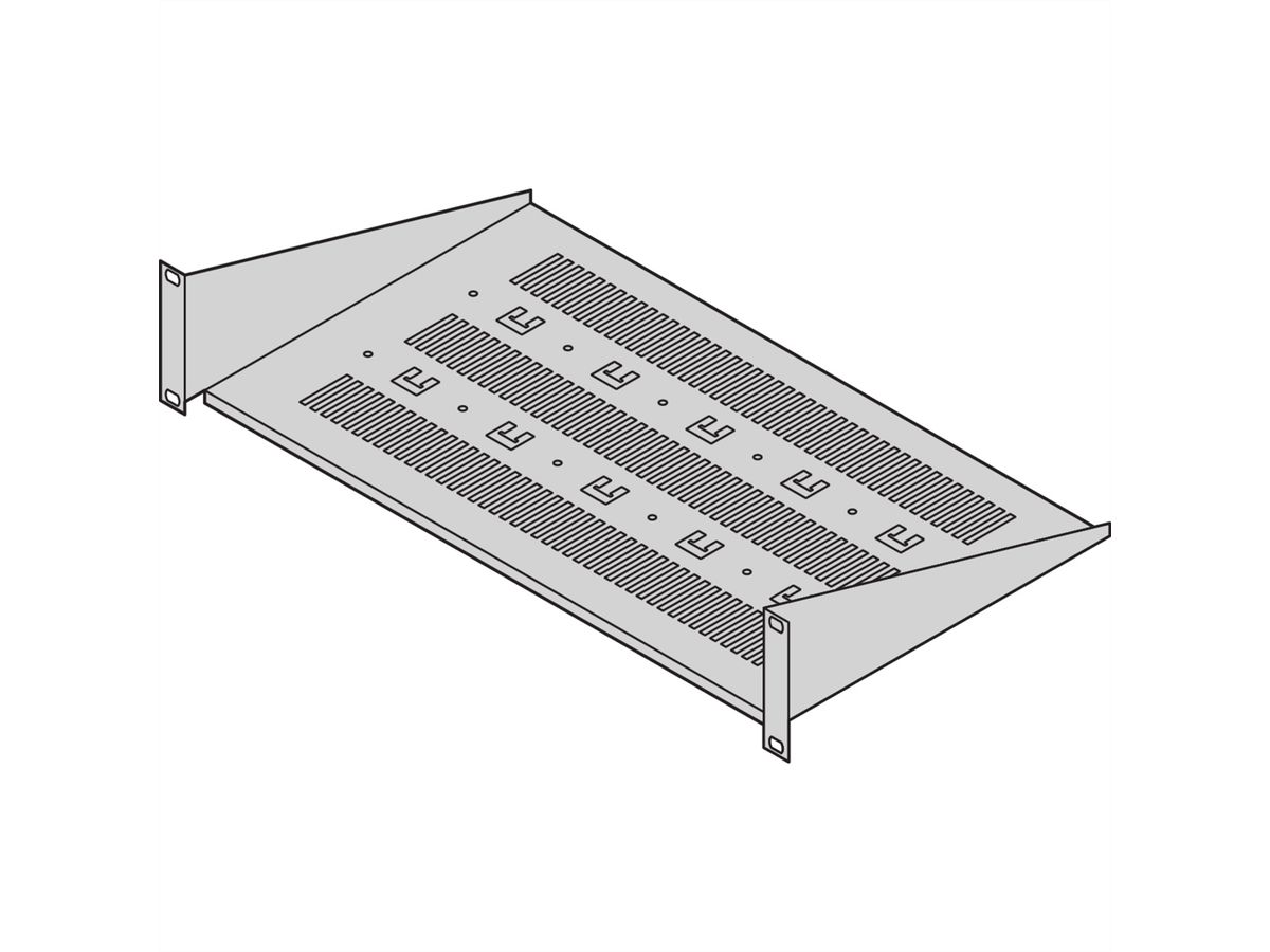 SCHROFF 19"-Geräteträger, Stellfläche 430 x 400mm, RAL7021