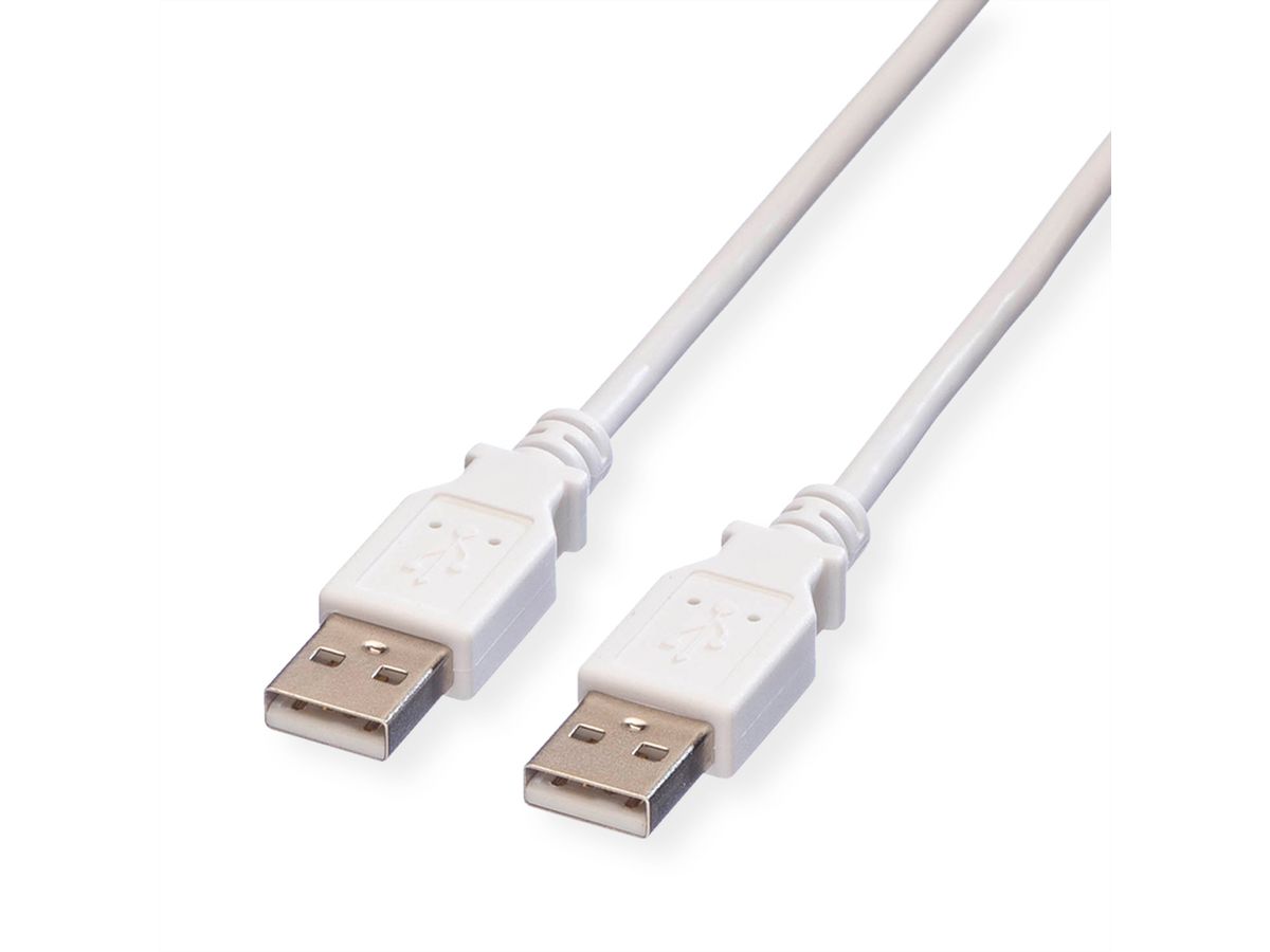 VALUE USB 2.0 Kabel, Typ A-A, weiß, 0,8 m