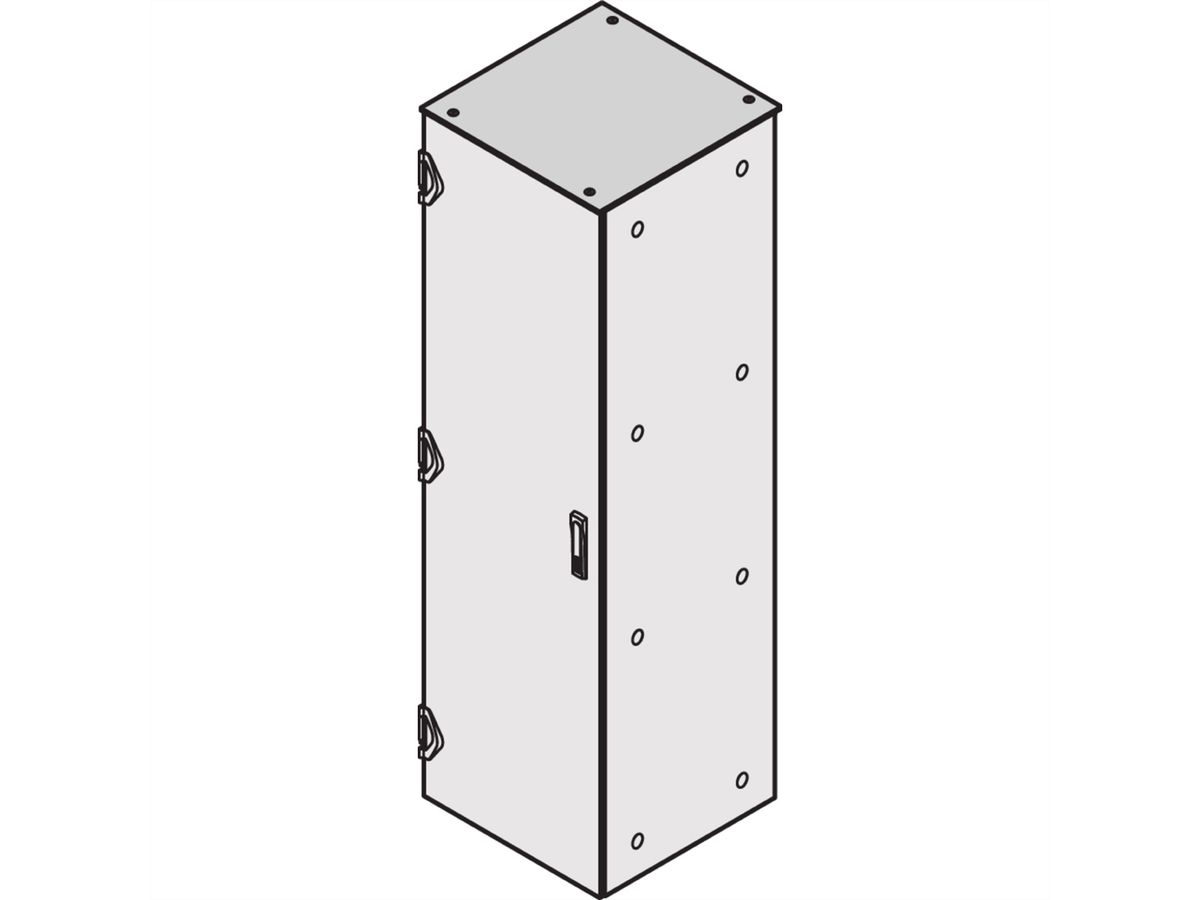 SCHROFF Flachdach, geschlossen - DACH 600B 600T RAL7021