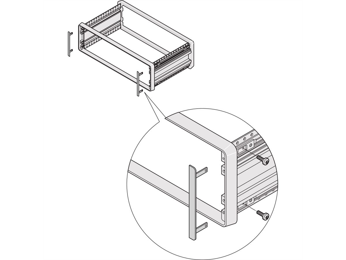 SCHROFF Abdeckwinkel - ABDECKWINKEL 2HE COMPAC PRO