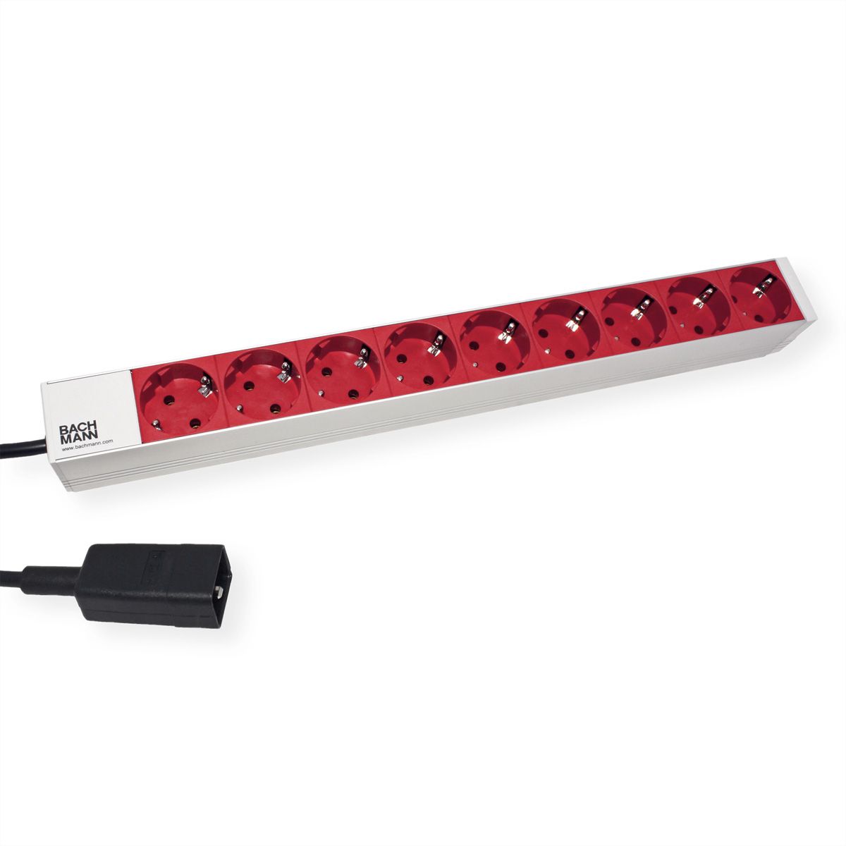 BACHMANN 19" Steckdosenleiste 9x Schutzkontakt C20-Stecker, silberfarben