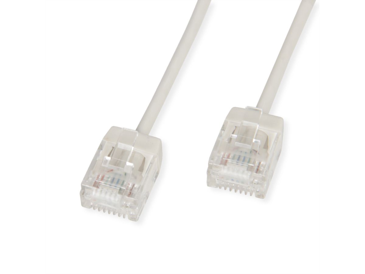 ROLINE UTP DataCenter Patchkabel Kat.6A (Class EA), LSOH, slim, extra kurzer Stecker, grau, 5 m
