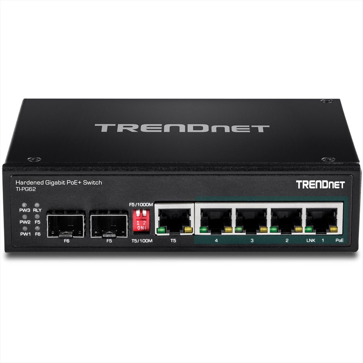 TRENDnet TI-PG62 6-Port Gigabit Switch PoE+ DIN-Rail Industrial