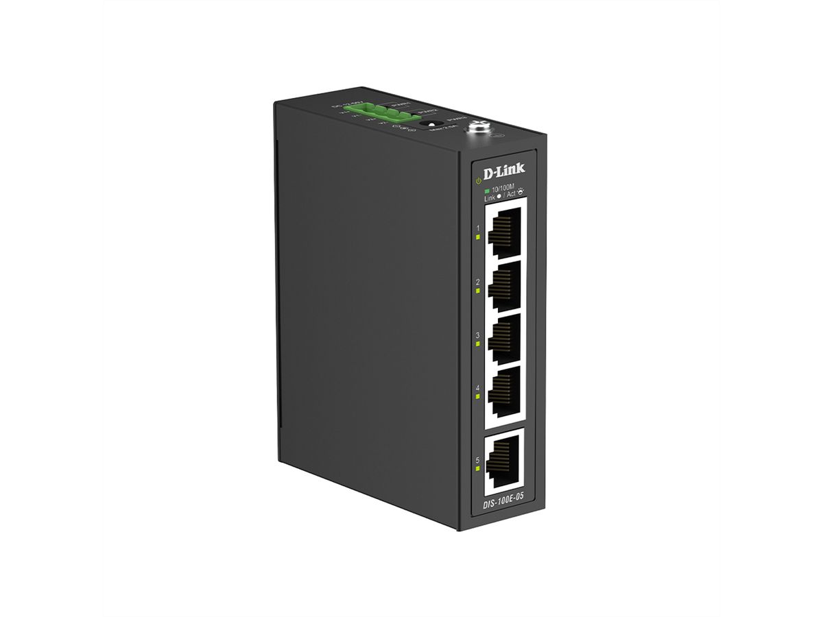 D-Link DIS-100E-05 5-Port Switch, Industrial Fast Ethernet Unmanaged
