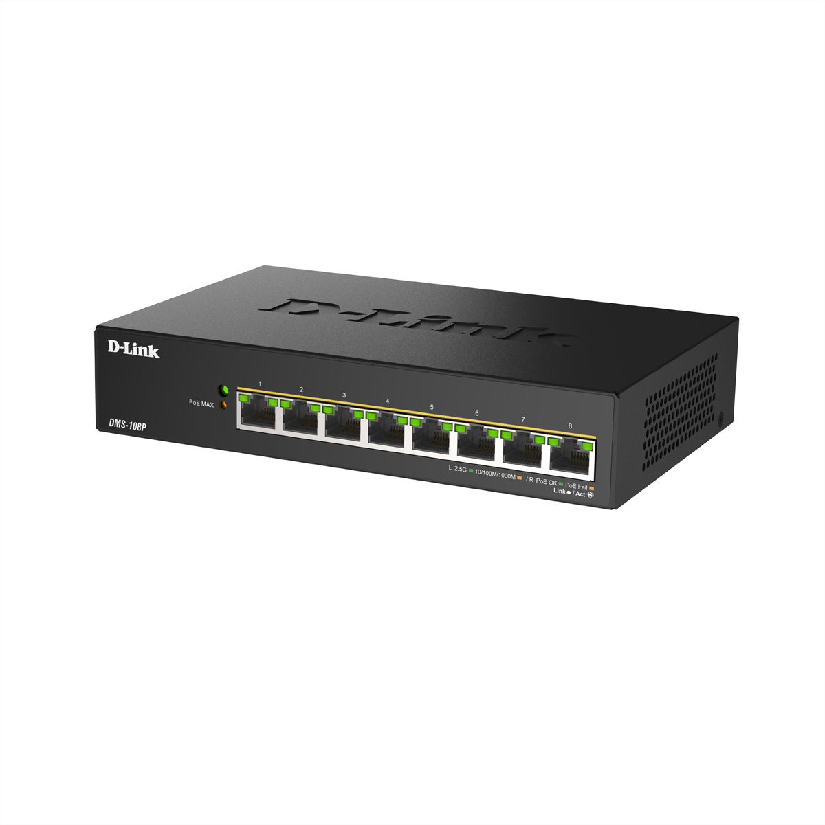 D-Link DMS-108P/E 8-Port Switch Multi-Gigabit Unmanaged PoE