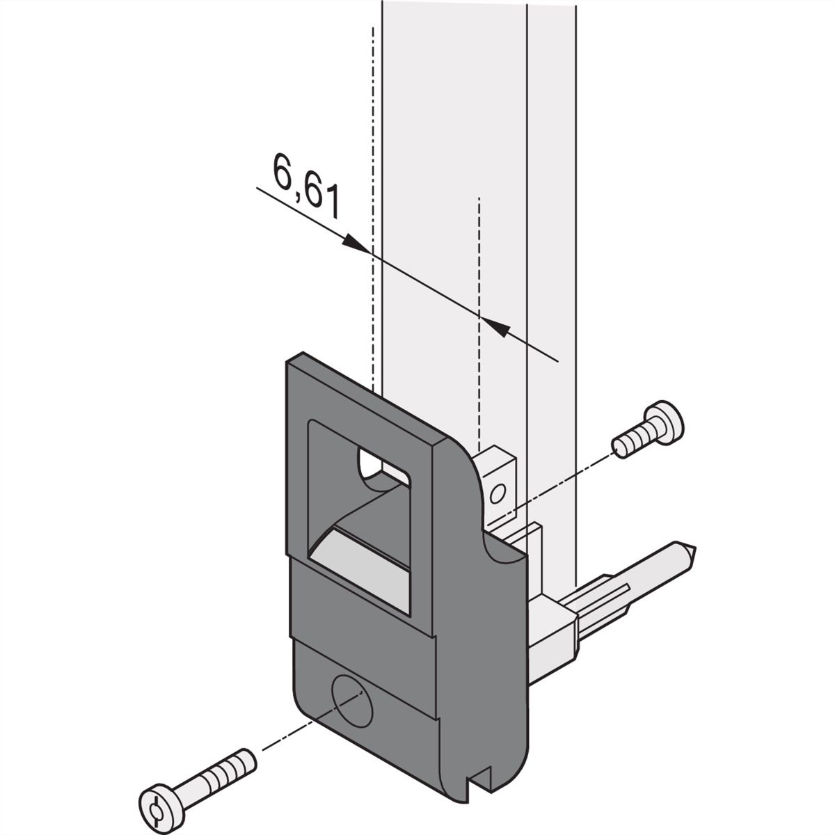 SCHROFF IET-Griff mit 0,1 Zoll Versatz - IET-GRIFF OB O SW/GR 100ST