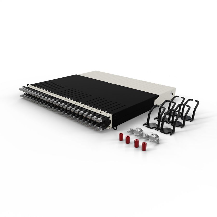 patchbox.one 8RU STP schwarz Cat.6a 0,8m