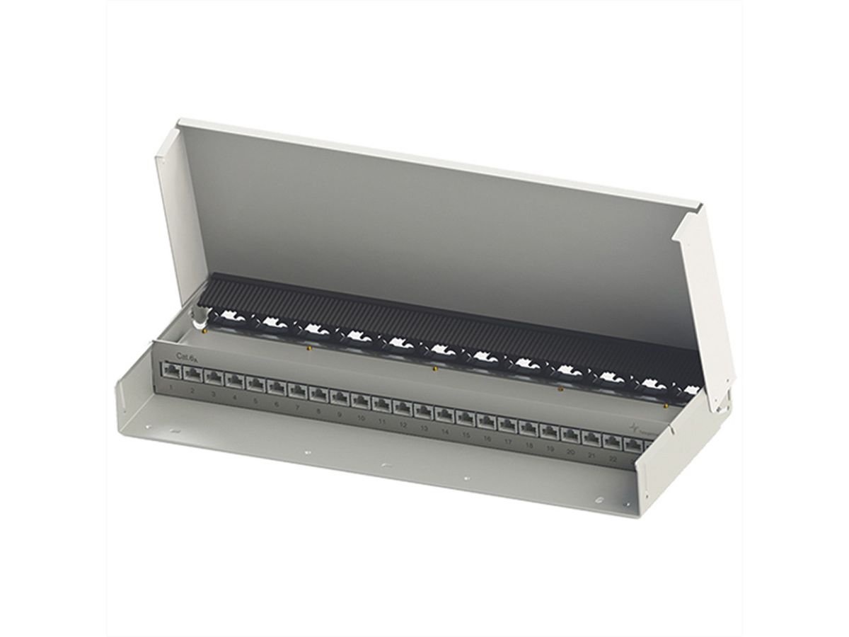 TELEGÄRTNER Mini-Verteiler MPD24 Kat.6A (Class EA), für Wandmontage, 24 Ports