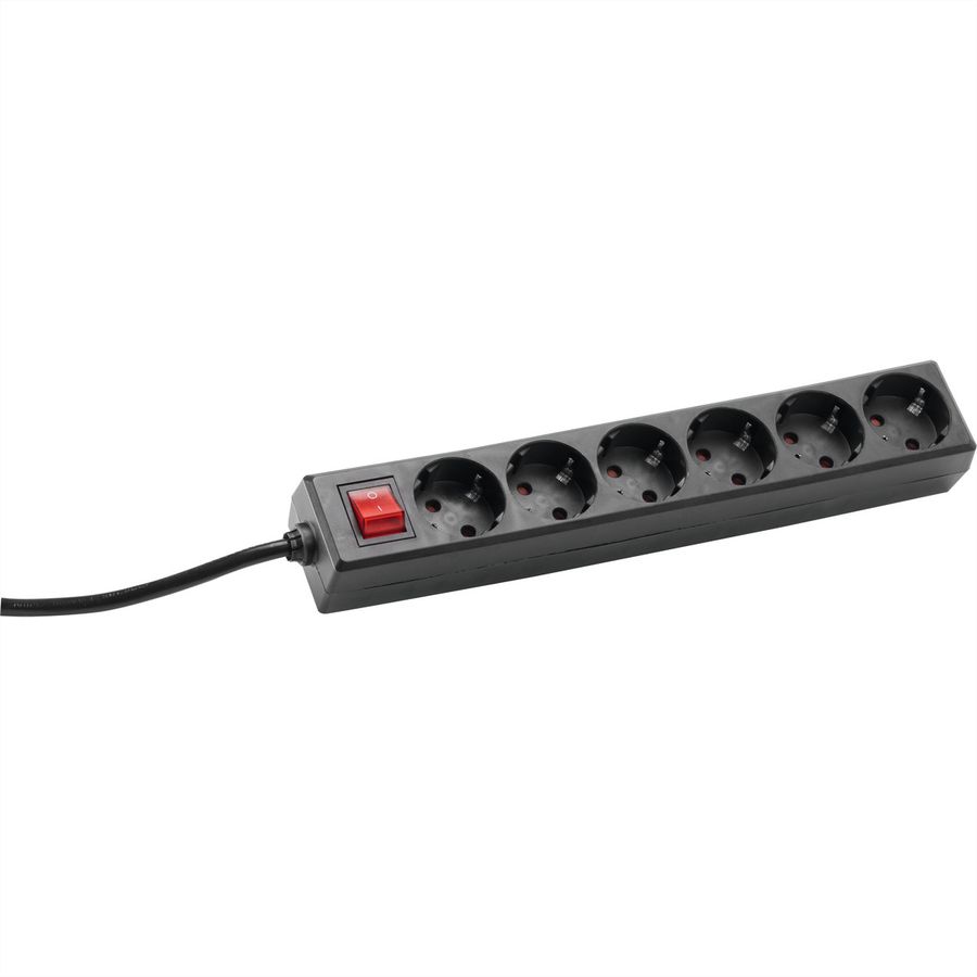 BACHMANN SELLY Steckdosenleiste 6x Schutzkontakt, Schalter, schwarz, 1,5 m