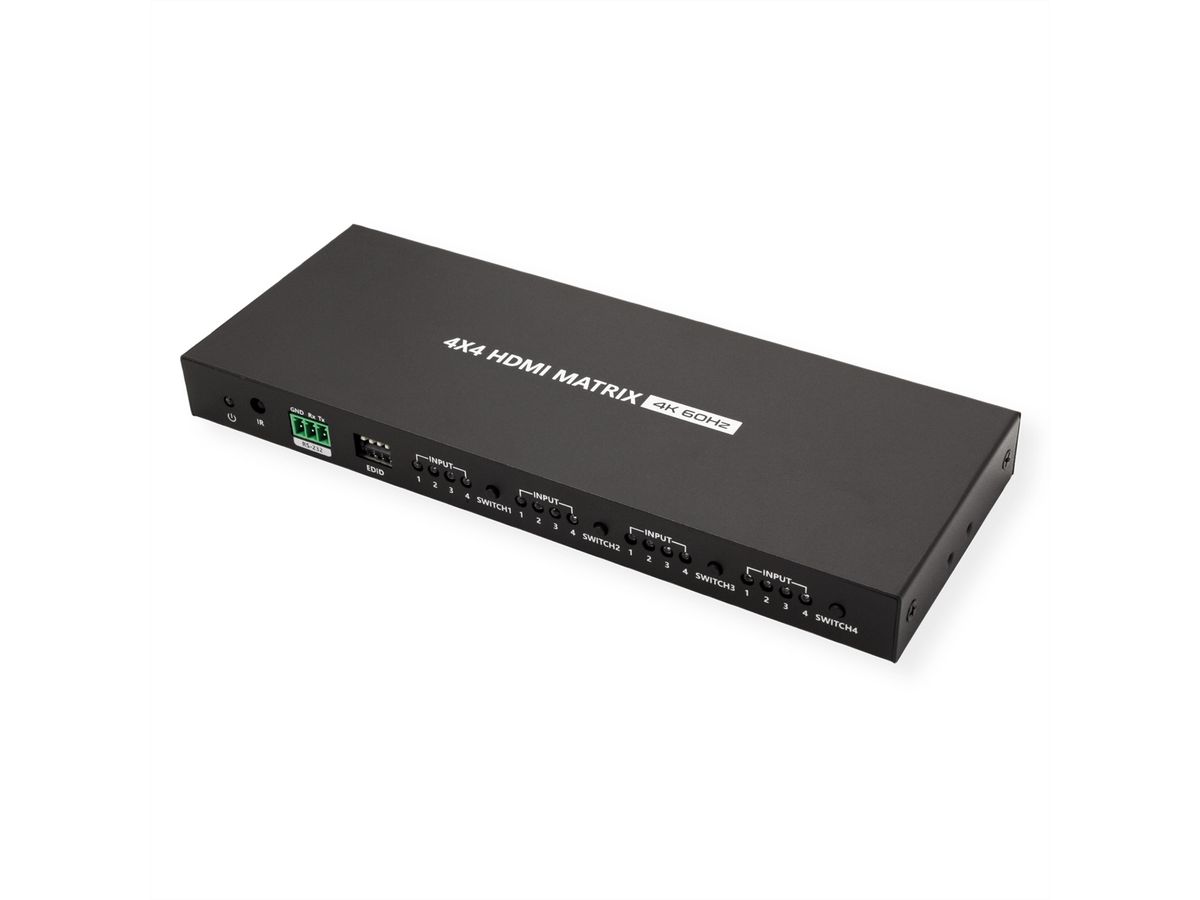 VALUE 4K HDMI Matrix Switch, 4 x 4, mit Fernbedienung