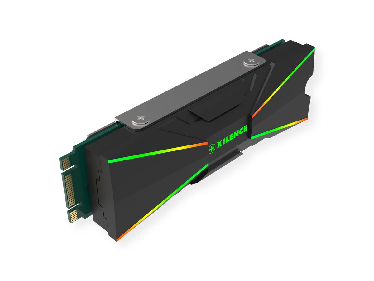 Xilence M2SSD.B.ARGB M.2 2280 SSD PCIe NVMe/SATA Kühler, 3PIN ARGB 5V, Passiv